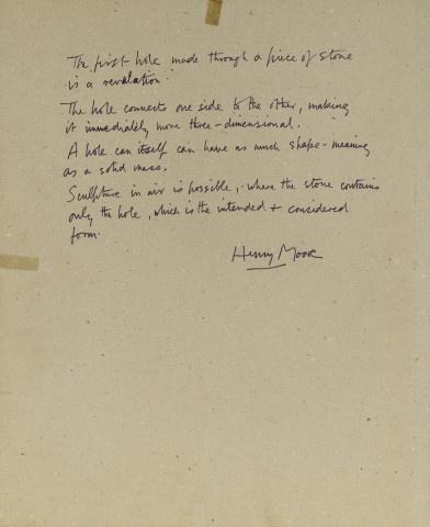 Henry Moore, texte sur la sculpture