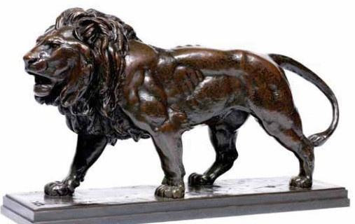 Antoine Louis Barye, lion marchant, bronze