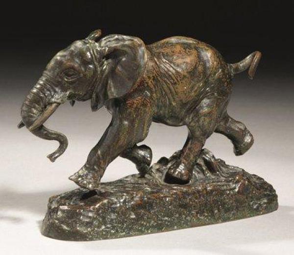 Antoine Louis Barye, éléphant du Sénégal, bronze