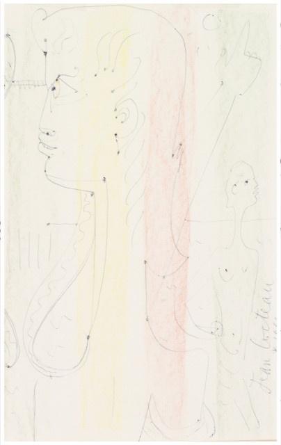 Jean Cocteau, la muse, dessin