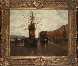 Edouard Cortes,  Le Quai du Louvre vers le pont des Arts, tableau