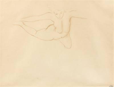 André Derain, nu dans le Ciel, dessin