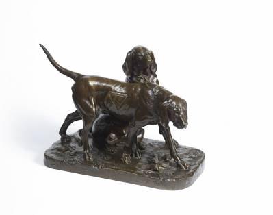Auguste Cain, sculpture en bronze, vente aux enchère