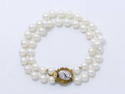 Bracelet deux rangs de perles