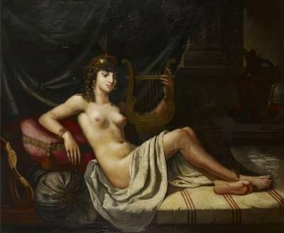 Edouard Debat Ponsan, Femme à la Lyre, tableau