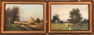 Edwin Dalton, paysages animés, vente aux enchères, tableaux