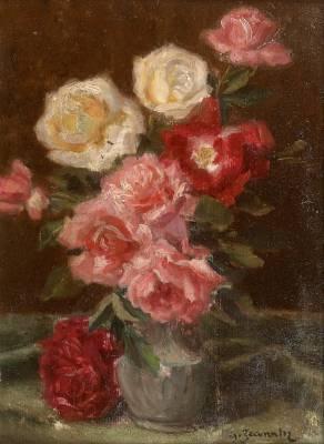 Georges Jeannin, bouquet de fleurs, tableau