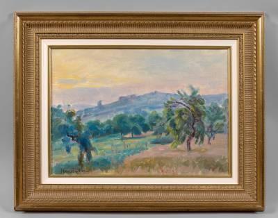 Henri Pailler, paysage du Midi, tableau