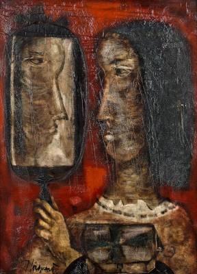 James Coignard, femme au miroir, tableau