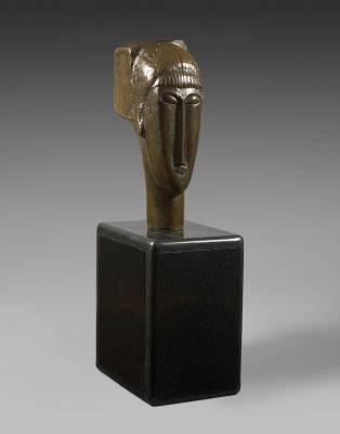 Amédéo Modigliani, tête de jeune fille, bronze