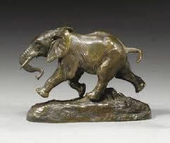 Antoine Louis Barye, éléphant du Sénégal 1880, bronze