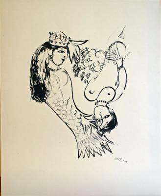 Marc Chagall, la sirène, lihographie
