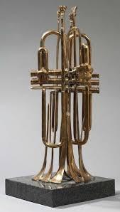 Arman, trompettes découpées, sculpture bronze