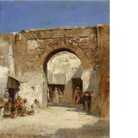 Pierre Victor Huguet, la porte de Constantinople, tableau