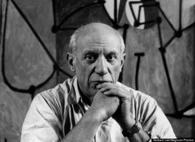 Picasso Pablo, tête géométrique, plat