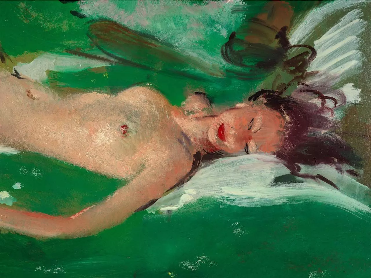 Domergue, détail nu, peinture