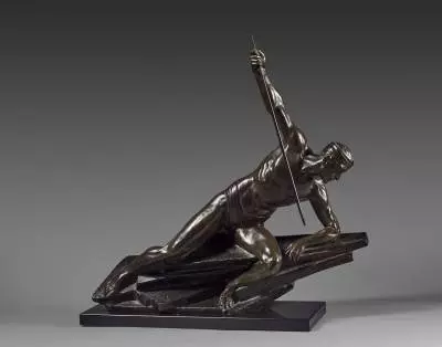 Maurice Guiraud Rivière, bronze, le pêcheur