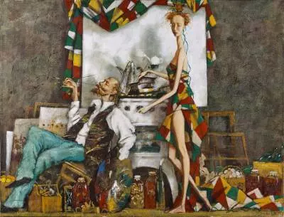 Roman Zaslonov, l'atelier du peintre, tableau