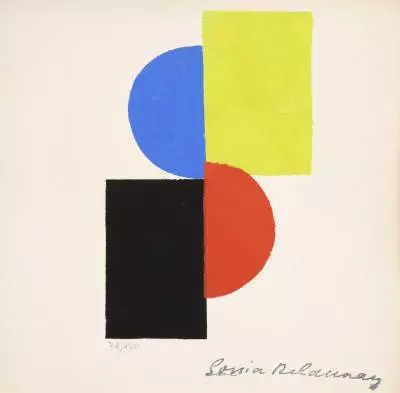 Sonia Delaunay, composition, pochoir